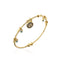 Hamsa Evil Eye Gold Plated Zircon Adjustable Copper Bangle Bracelet for Women