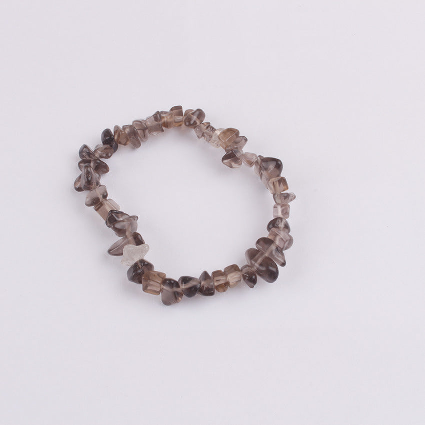 Fashion Irregular Natural Stone Beaded Bracelet with Colorful Crystal Chips