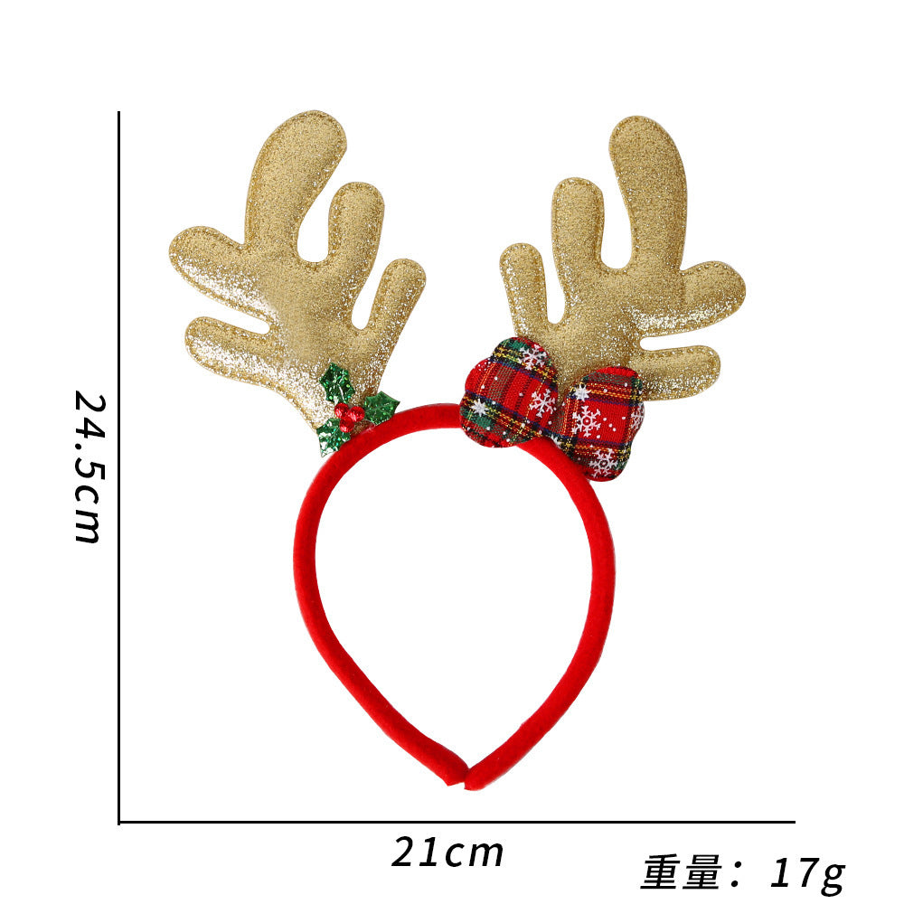 Christmas Reindeer Antler Headband Geometric Party Decorations