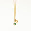 Fashion Zodiac Birthstone Pendant Necklace - 18K Gold Plated Stainless Steel