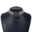 Modern Rhinestone Rose Flower Statement Necklace for Women