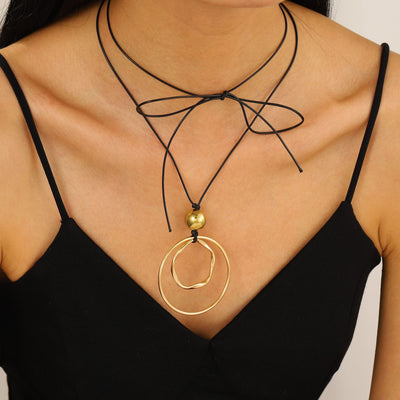 Exaggerated Geometric Round Alloy Wholesale Pendant Necklace