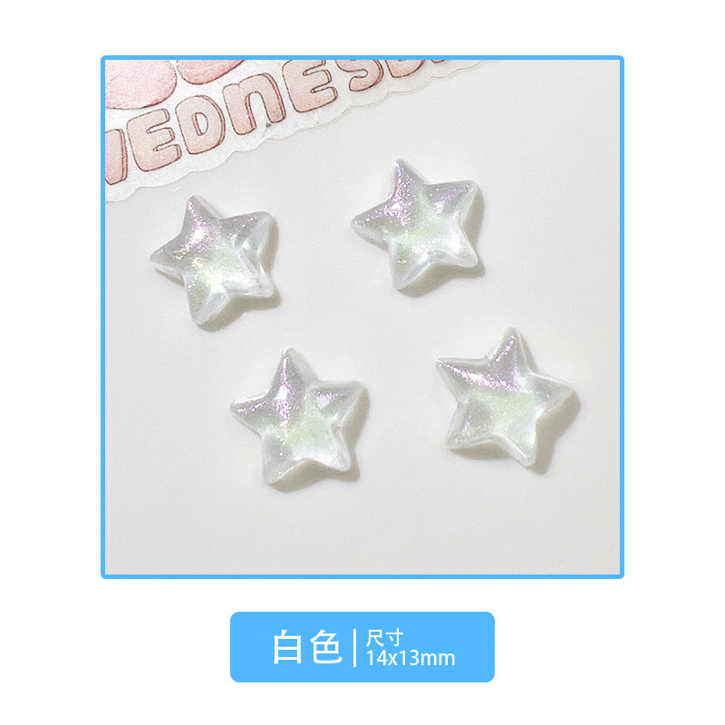 10 PCS/Package 14*13MM Iridescent Star Resin DIY Accessories for Phone Cases and Bracelets