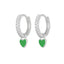 Fashion Geometric Heart Zircon Inlay Drop Earrings in Sterling Silver