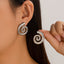 Vintage Spiral Copper Alloy Geometric Conch Earrings