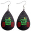 Novelty Christmas Green Frog PU Leather Water Droplet Earrings for Women