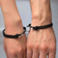 Simple Heart Shape Alloy Resin Rope Couple Bracelets - Black and White Magnetic Attraction