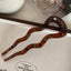 Elegant Retro U-Shaped Acetate Hairpin for Women