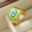 Artistic Geometric Devil's Eye 18K Gold Plated Open Band Ring