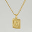 Fashion Letter Rectangle Titanium Steel Pendant Necklace Gold Plated Stainless Steel Necklaces