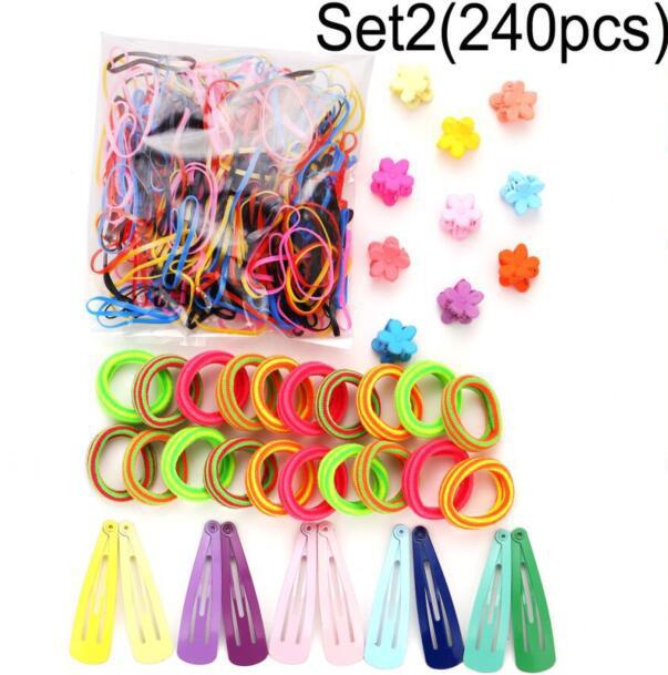 Korean Multi-purpose Hairpin and Rubber Band Set for Kids - 780pcs Gift Box