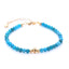 Fashion Geometric Natural Stone Aquamarine and Strawberry Quartz Beaded Bracelet Set