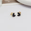 Elegant Blue Heart Enamel Alloy Ear Clips and Studs