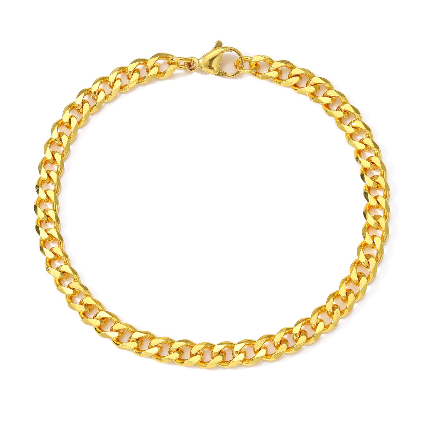 Hip-Hop Cuban Link Stainless Steel Men's Bracelet with Lobster Clasp - Multiple Widths Available