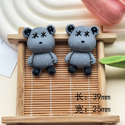 Cute Gradient Bear Resin DIY Accessories for Phone Cases, Shoes, and Crafts