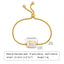 Elegant Stainless Steel English Letter Shell Bracelet - Adjustable Gold Square Design for Women