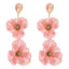 Elegant Floral Rhinestone Inlay Silver Plated Drop Earrings