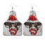 Retro Santa Claus Cattle Flower Pu Leather Water Drop Christmas Women'S Drop Earrings 1 Pair
