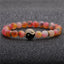 Agate Stone Beaded Bracelet for Men - 8mm Eight Trigrams Design