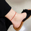 Casual Minimalist 18K Gold Plated Stainless Steel Women's Anklet