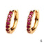 Rainbow Colorful Zircon Hoop Earrings 18k Gold Plated Copper