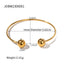 18K Gold Plated Stainless Steel Open Ball Bangle Bracelet