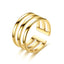 Fashion Jewelry Adjustable 18K Gold Titanium Steel Open Ring for Women