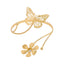 Vintage Butterfly Cutout Metal Armband with Rhinestone Floral Design