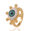 Fashion Copper Plated Real Gold Evil Eye Women's Simple Tail Ring