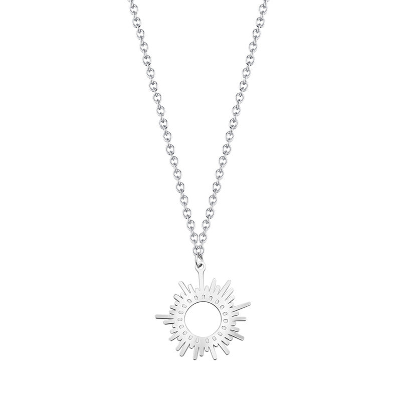 Six-pointed Star Pendant Necklace Short Stainless Steel Female Clavicle Chain