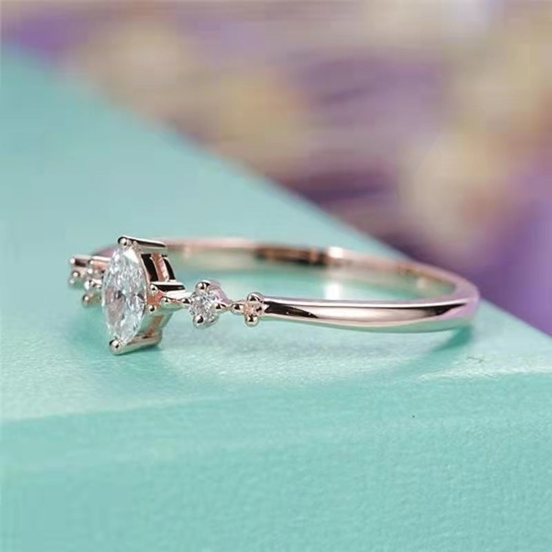 Simple Style Marquise Zircon Women's Ring