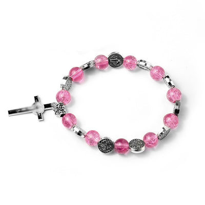 Simple Style Cross Crystal Beaded Bracelet