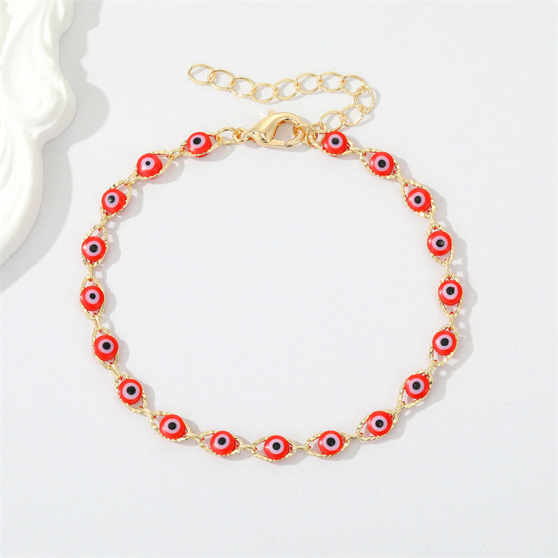 Retro Ethnic Multi-Color Evil Eye Bracelet Anklet