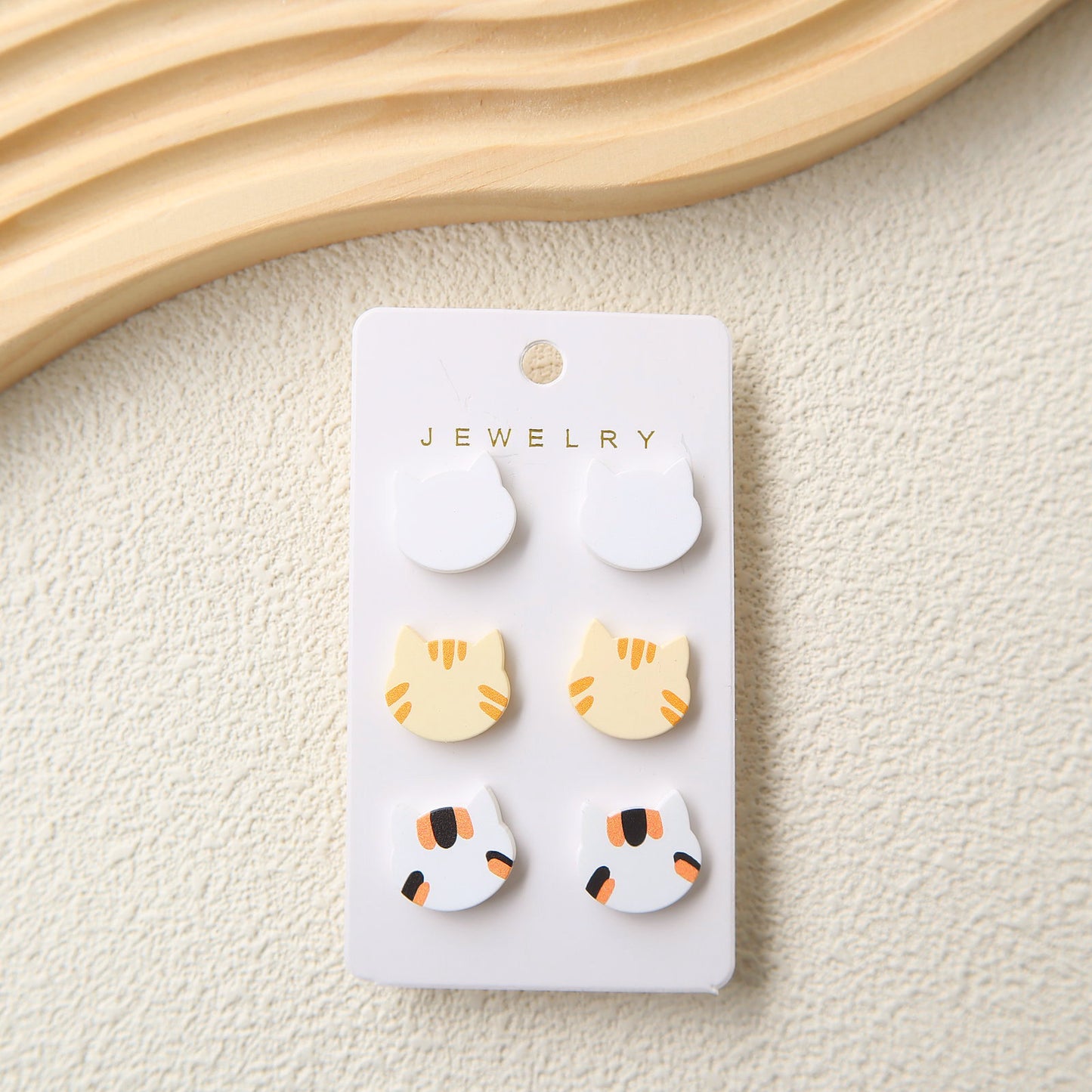 1 Set Minimalist Cat Resin Drop Earrings - Acrylic Studs DIY Kit