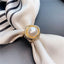 French Retro Camellia Pearl Silk Scarf Buckle and Brooch Accessory