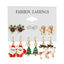 6 Pairs Ethnic Style Christmas Cartoon Character Enamel Alloy Earrings Set