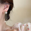 S925 Silver Needle Shell Rhinestone Double Butterfly Tassel Long Earrings