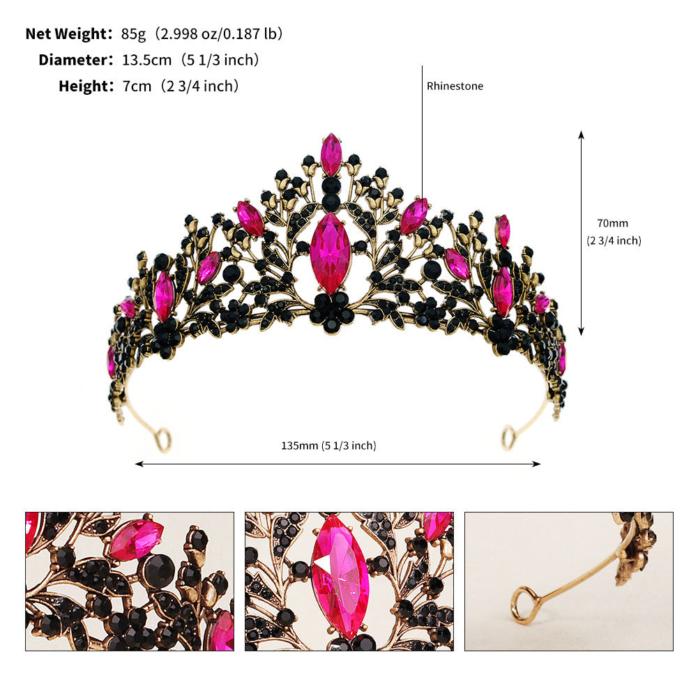 Elegant Baroque Alloy Plated Bridal Crown Accessory