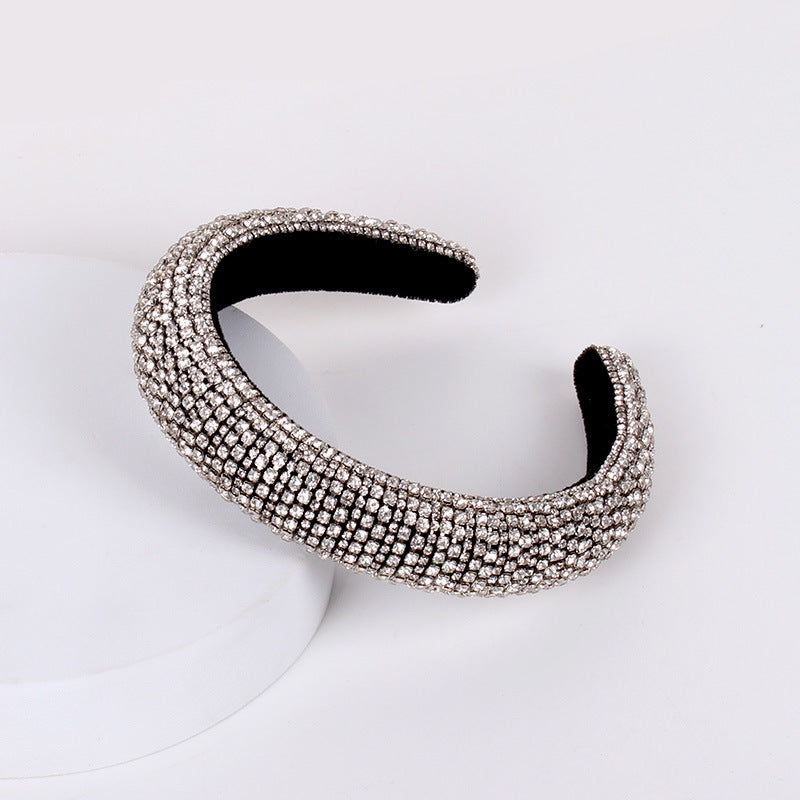 Baroque Rhinestone Pearl Crystal Beaded Wide Headband Hair Accessory