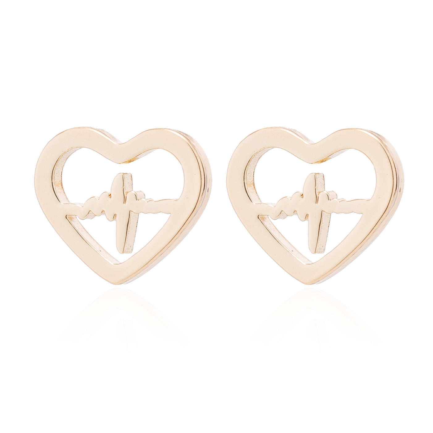 Stainless Steel Geometric Rose & Animal Stud Earrings Set