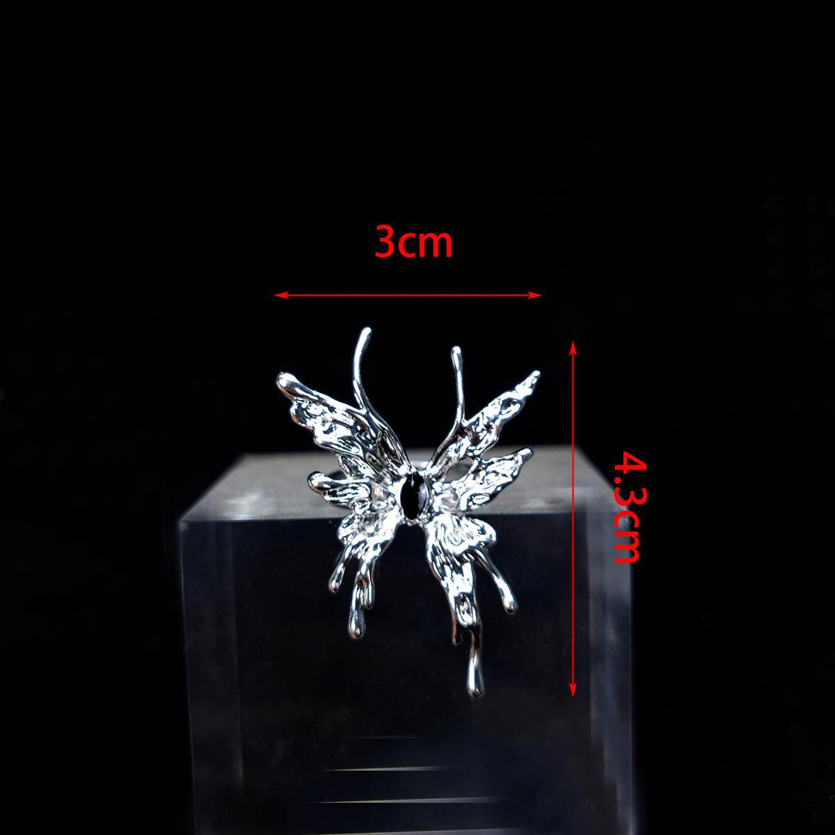 Fashion Rhinestone Butterfly Adjustable Women's Ring