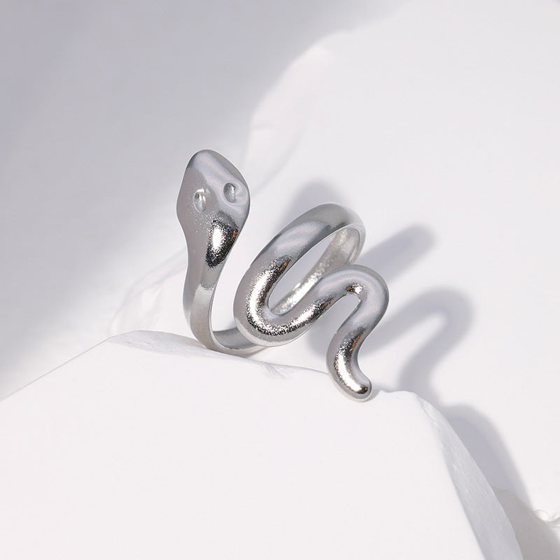 Vintage Snake Adjustable Stainless Steel Open Ring