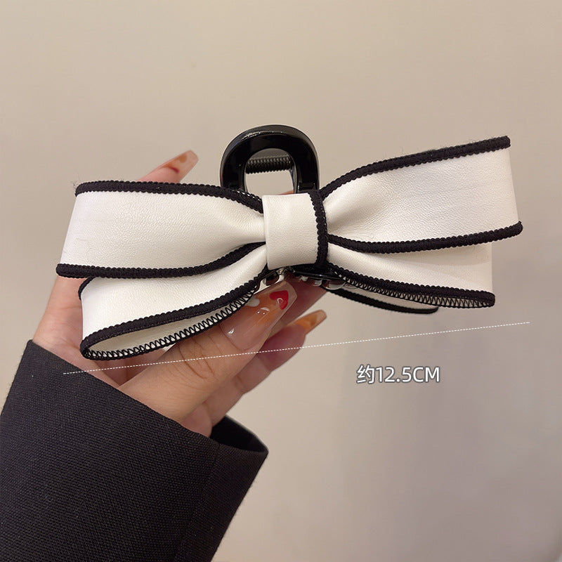 Women's Elegant Bow Knot Hair Claw Clip - Large French Style Shark Hairpin for Spring and Summer