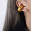 1 Pair Minimalist 18K Gold Plated Titanium Steel Ear Cuffs for Women