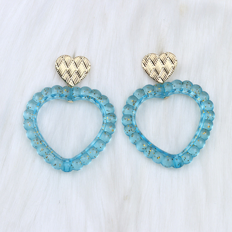 Simple Heart Shape Acrylic Drop Earrings