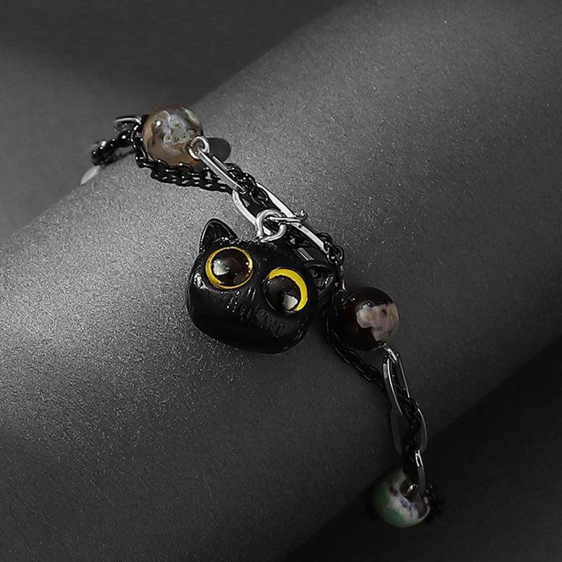 Cute Black Cat Resin Adjustable Unisex Bracelet