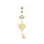 Streetwear Heart Shape Stainless Steel Plating Inlay Zircon Belly Ring