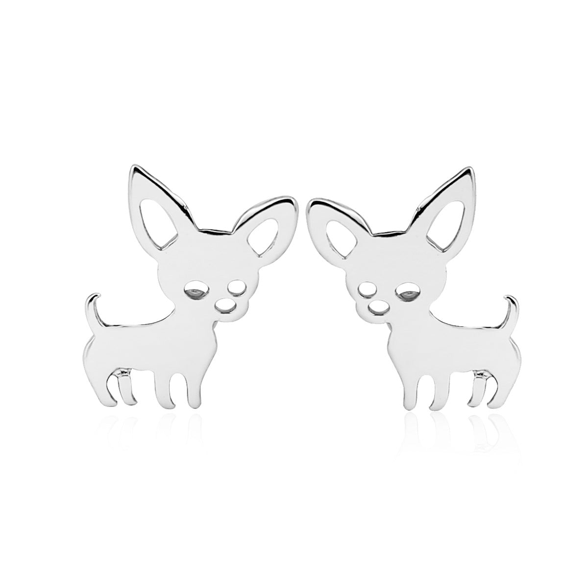 Fashion Cat Stainless Steel Plating Ear Studs 1 Pair