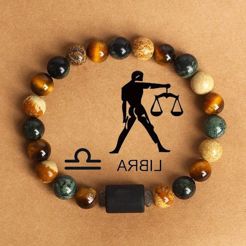 Casual Constellation Natural Stone Beaded Bracelets with Tiger Eye and Picture Stone