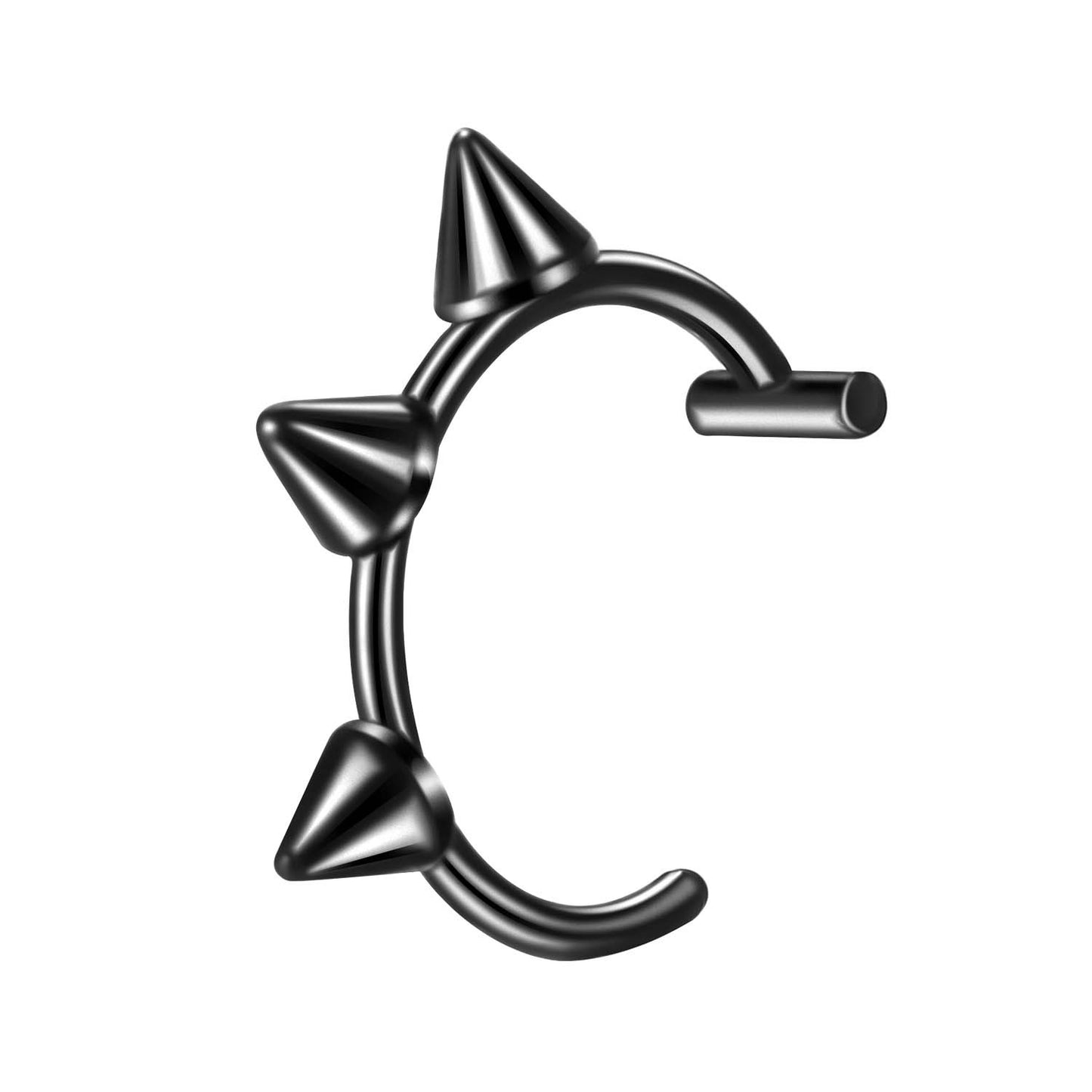 C Shape Stainless Steel Lip Studs and C-Type Lip Rings - Hip Hop Piercing Jewelry